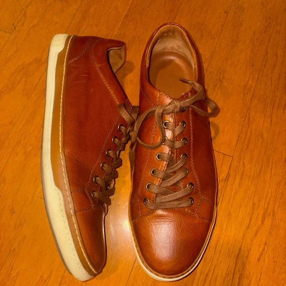 Allen Edmonds Tan Leather Sneakers with Fly Foam Inserts Made in Portugal - Picture 7 of 10